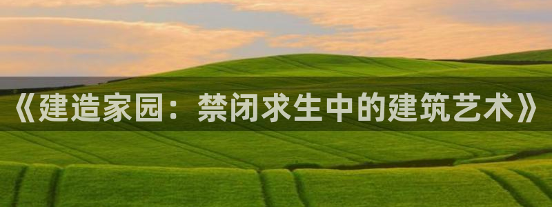 意昂3娱乐是那个系列的台子：《建造家园：禁闭求生中的建筑艺术》